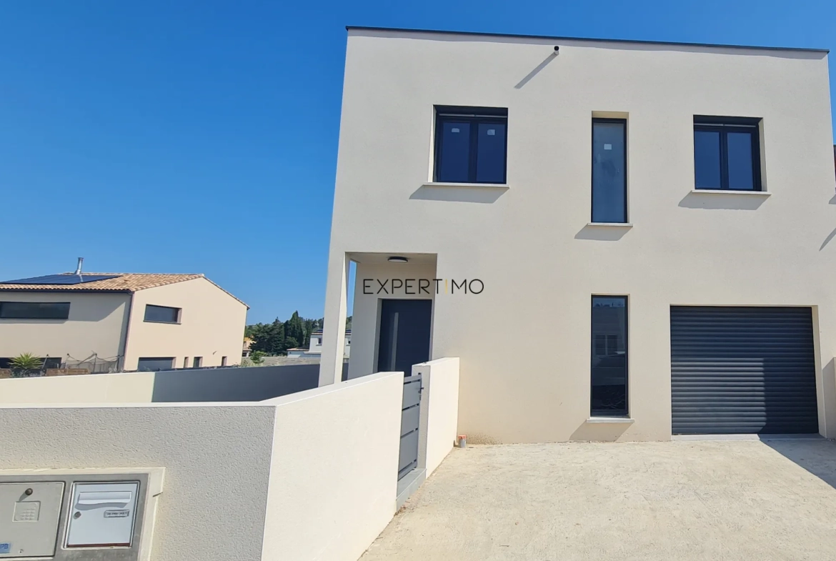 Villa neuve à étage à Beziers avec 4 chambres, terrasse et garage privé 