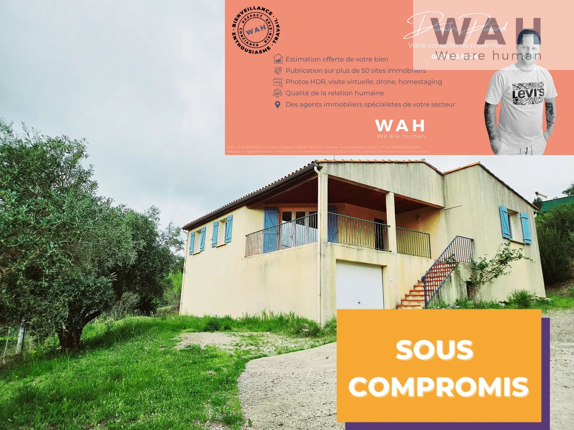 Villa 4 pièces à vendre à Usclas du Bosc avec vue montagne et terrasse ensoleillée 