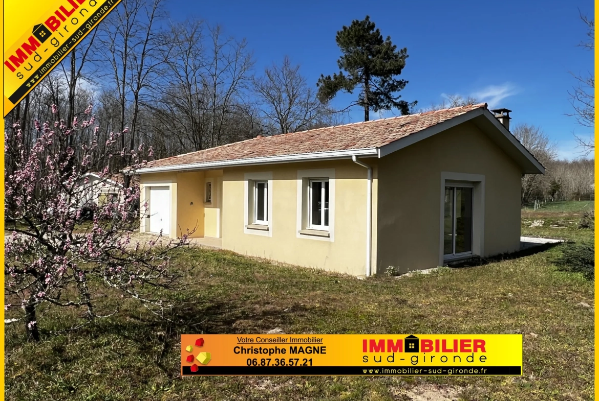 Maison moderne 4 chambres avec terrasse et terrain clos à Noaillan 