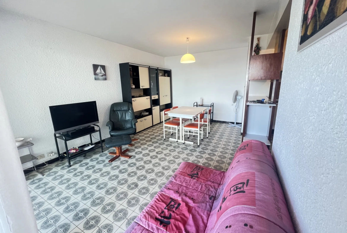 Appartement T2 face à la mer à Le Barcares avec parking et terrasse 