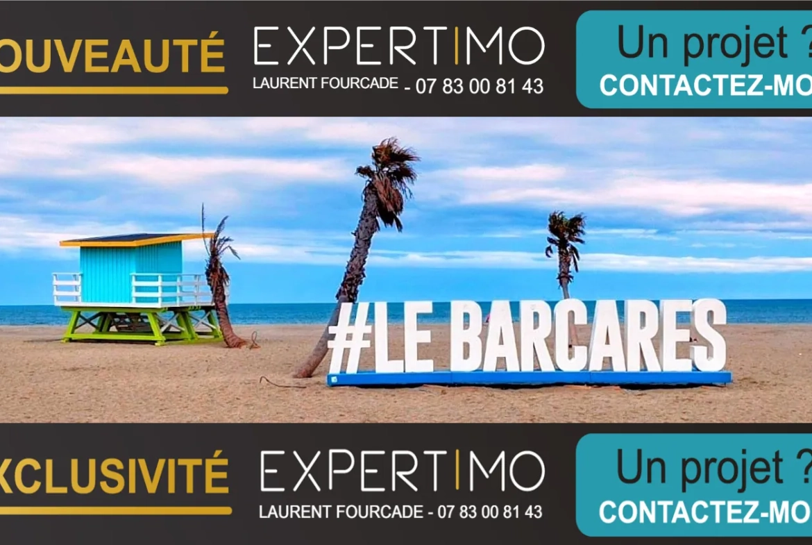 Appartement T2 face à la mer à Le Barcares avec parking et terrasse 