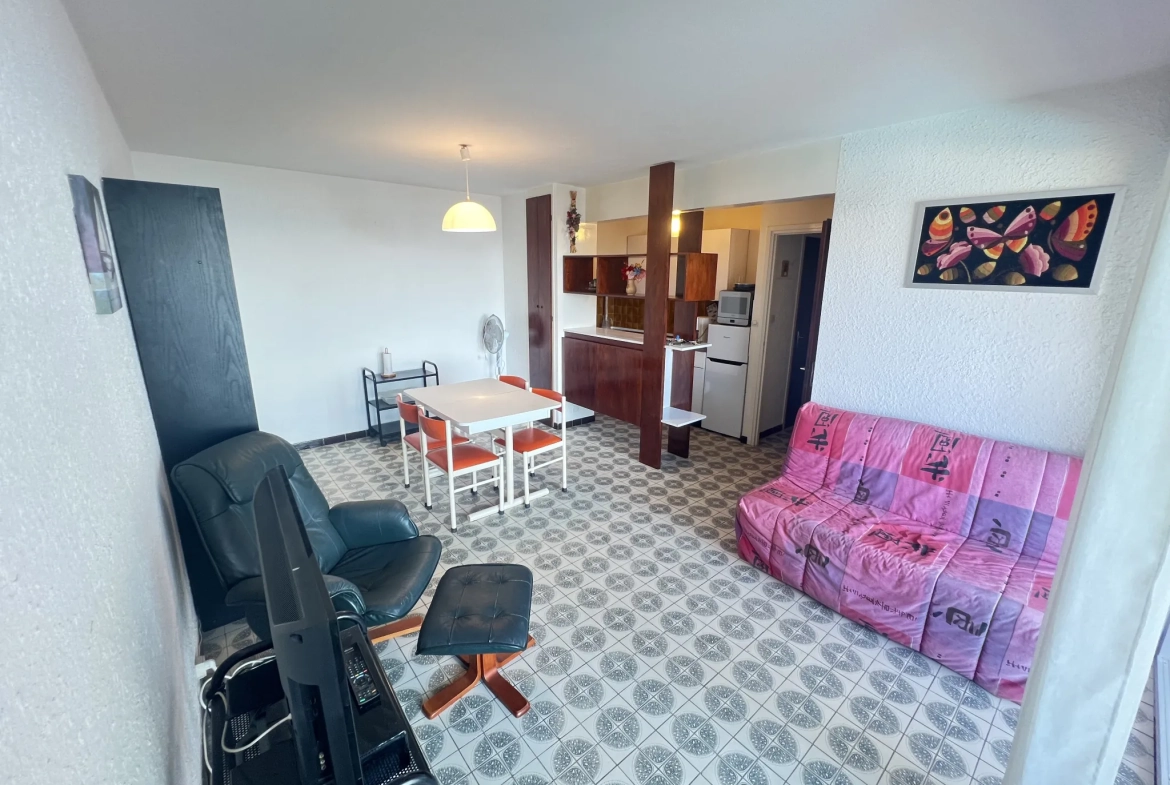 Appartement T2 face à la mer à Le Barcares avec parking et terrasse 