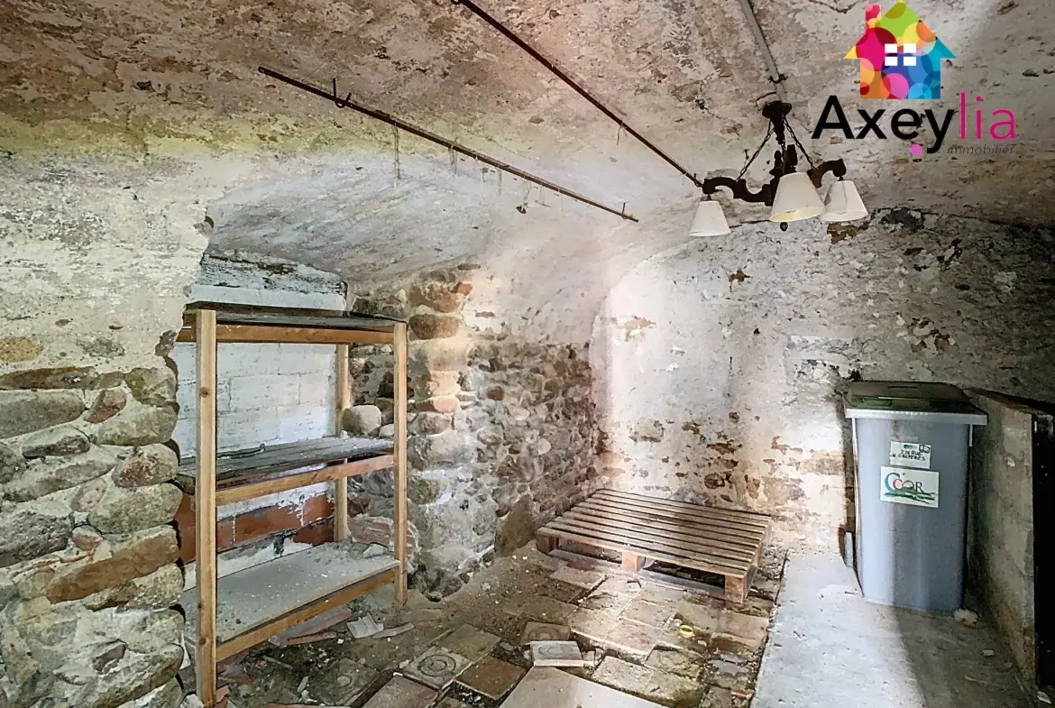 Maison de bourg à vendre à Renaison - 2 chambres, cave voûtée, charme historique 
