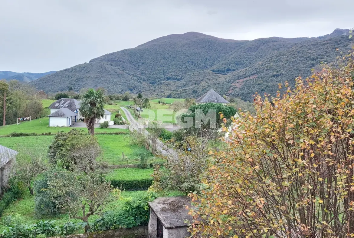 Corps de ferme à vendre à Lestelle Betharram, belle propriété avec dépendances et vue montagne 