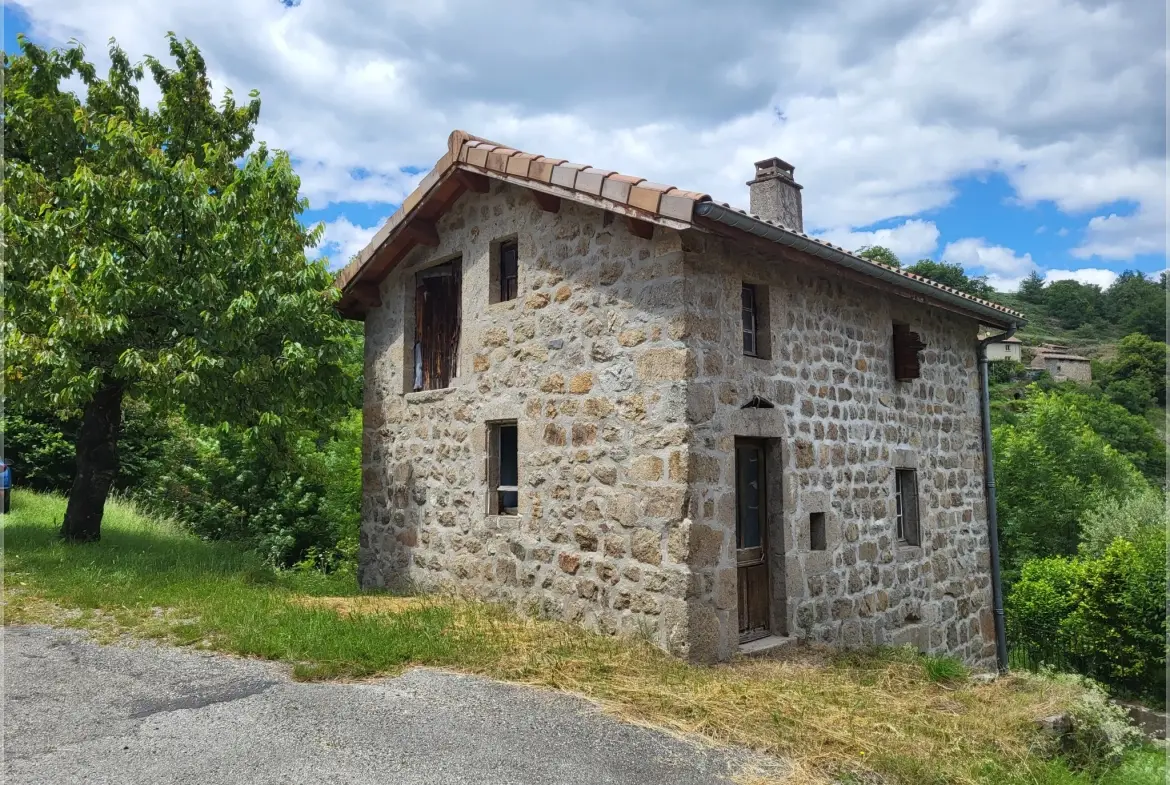 Ancien corps de ferme à rénover en Ardèche verte avec terrain de 6419 m² 