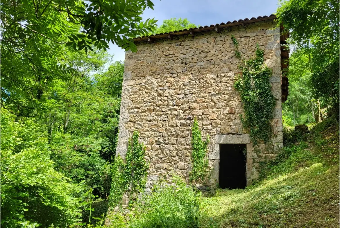 Ancien corps de ferme à rénover en Ardèche verte avec terrain de 6419 m² 