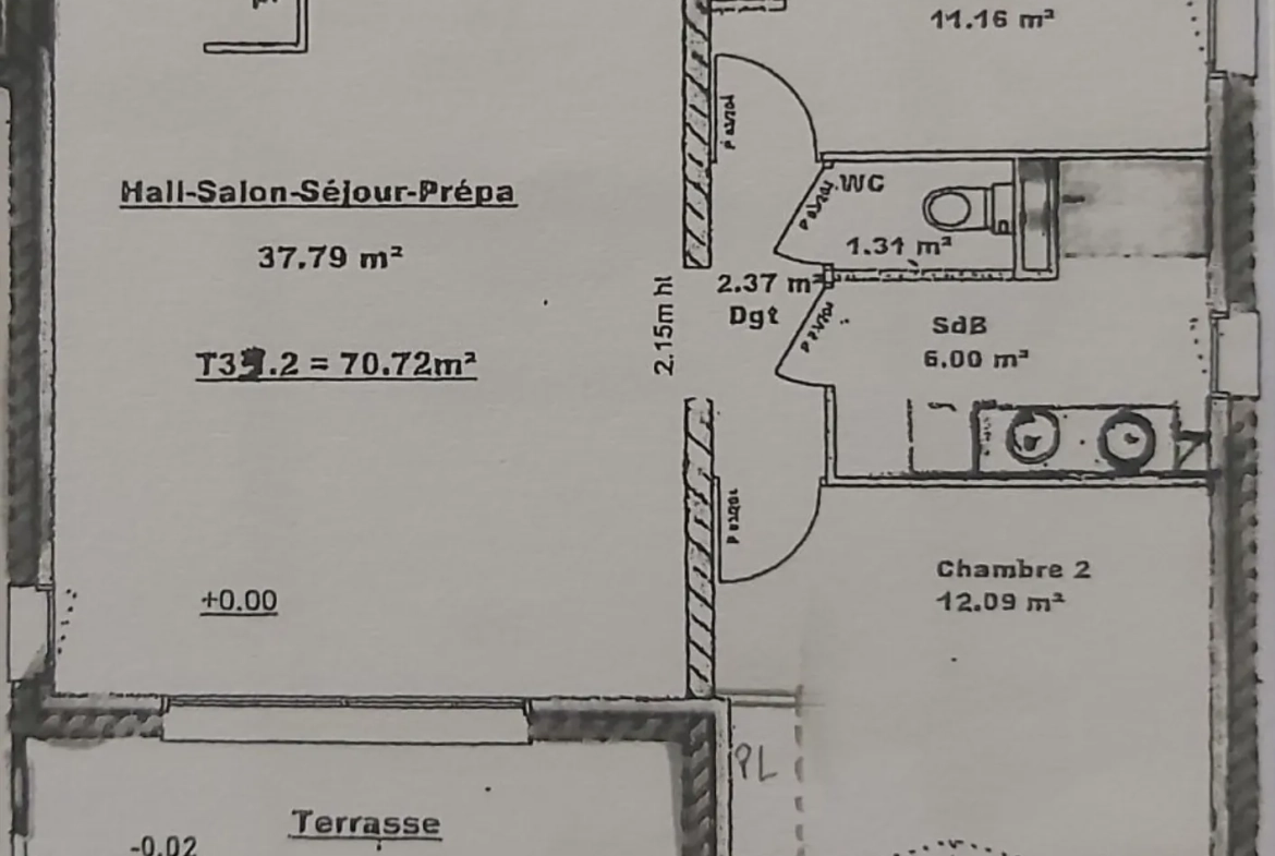 Appartement F3 neuf avec terrasse et ascenseur à Millau 