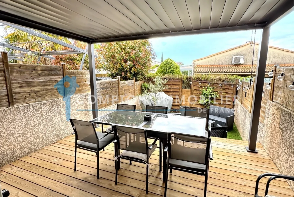 Villa mitoyenne 3 chambres avec terrasse à Vergeze, copropriété calme et bien entretenue 