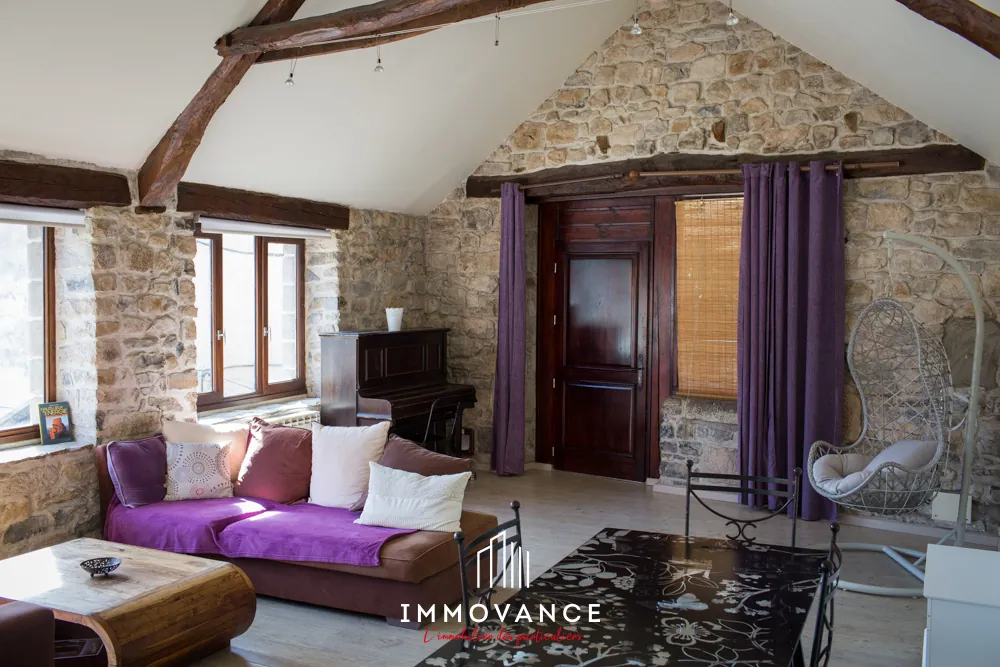 Belle maison en pierre avec duplex et T1, vue panoramique sur la vallée du Tarn à Compeyre 