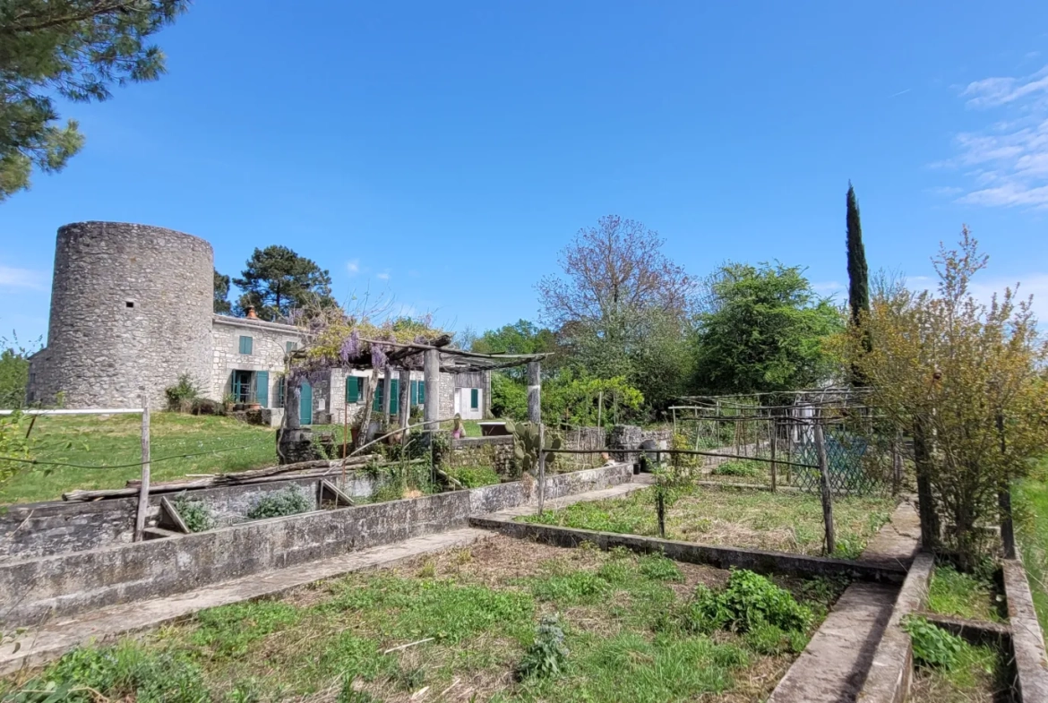 Maison d'habitation avec moulin et grand terrain à Chepniers – Vue campagne 