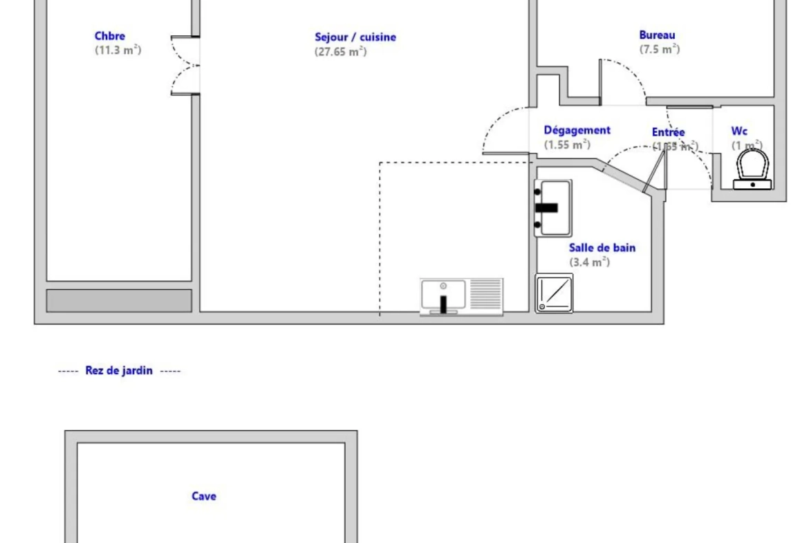 Charmant appartement T2 bis de 54 m2 au cœur de Millau en vente 