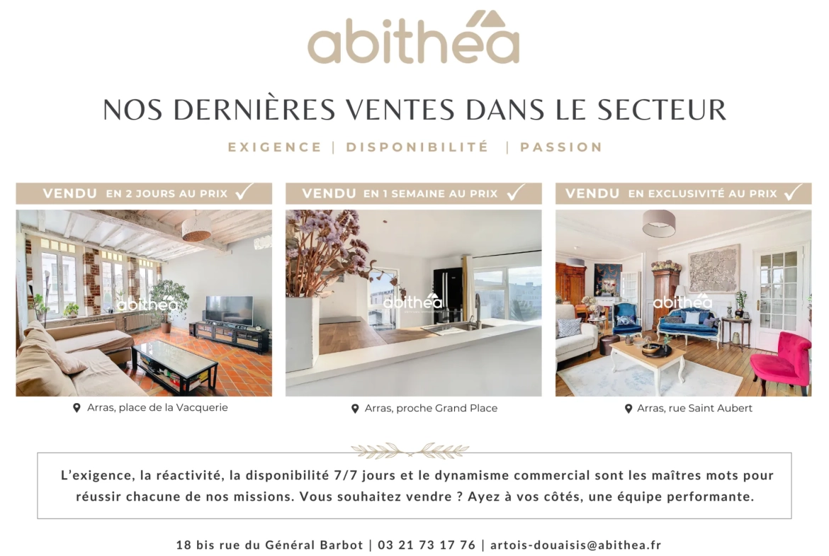 Appartement de standing à Arras, 92 m², rénové, hyper-centre 
