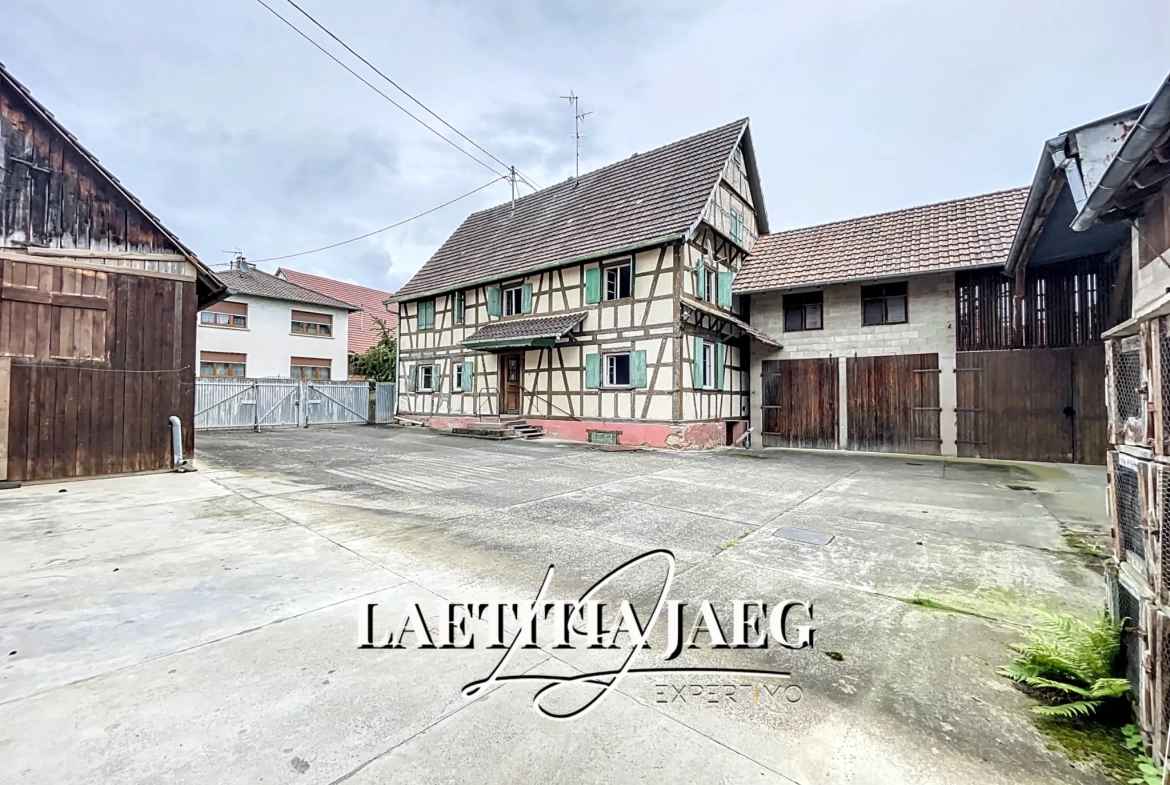 Ensemble immobilier à fort potentiel à Boofzheim, 200 m² avec dépendances et terrain à aménager 