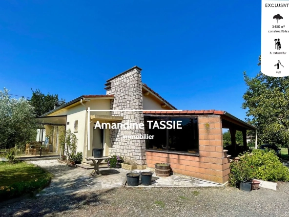 Maison individuelle lumineuse à Graulhet avec terrain constructible de 3450 m²