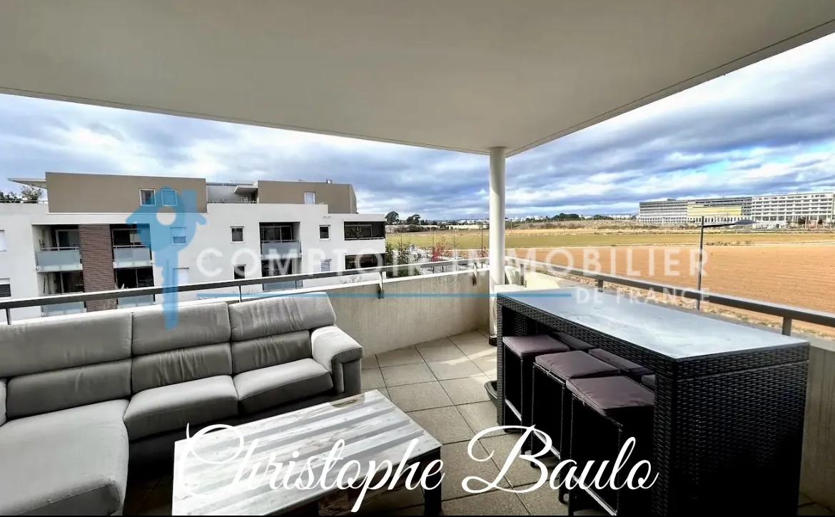 Appartement T3 de 66 m² avec terrasse et stationnement à Lattes 