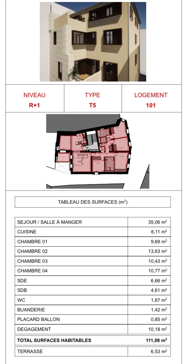 Appartement 5 pièces rénové avec terrasse et cave à Ganges 