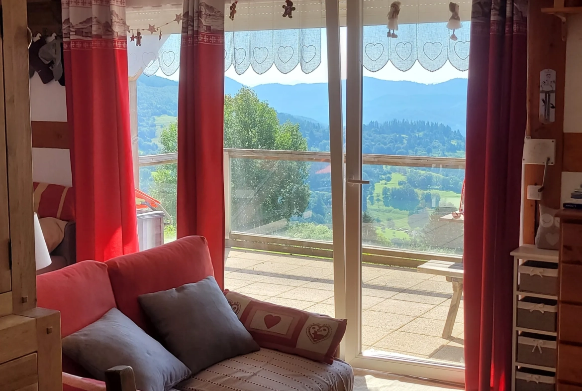 Appartement T2 avec vue imprenable à Soultzeren, proche Munster et Colmar 