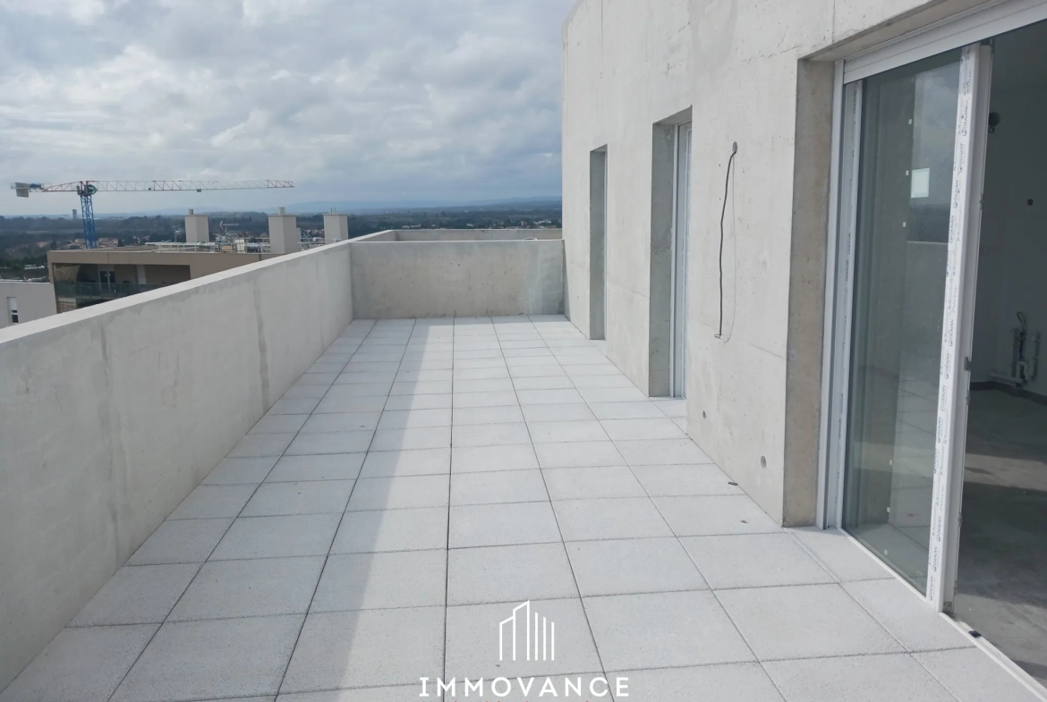 Appartement neuf de 70m² avec terrasse à Montpellier Cellenueve, dernier étage 