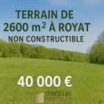 Terrain non constructible de 2 610 m² à Royat – Environnement paisible