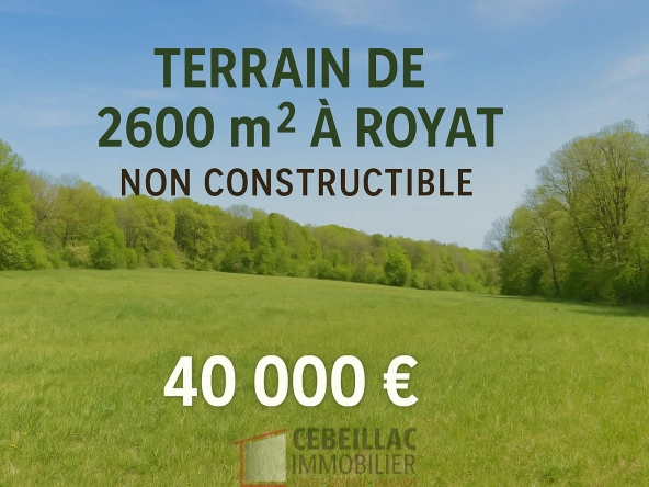 Terrain non constructible de 2 610 m² à Royat – Environnement paisible