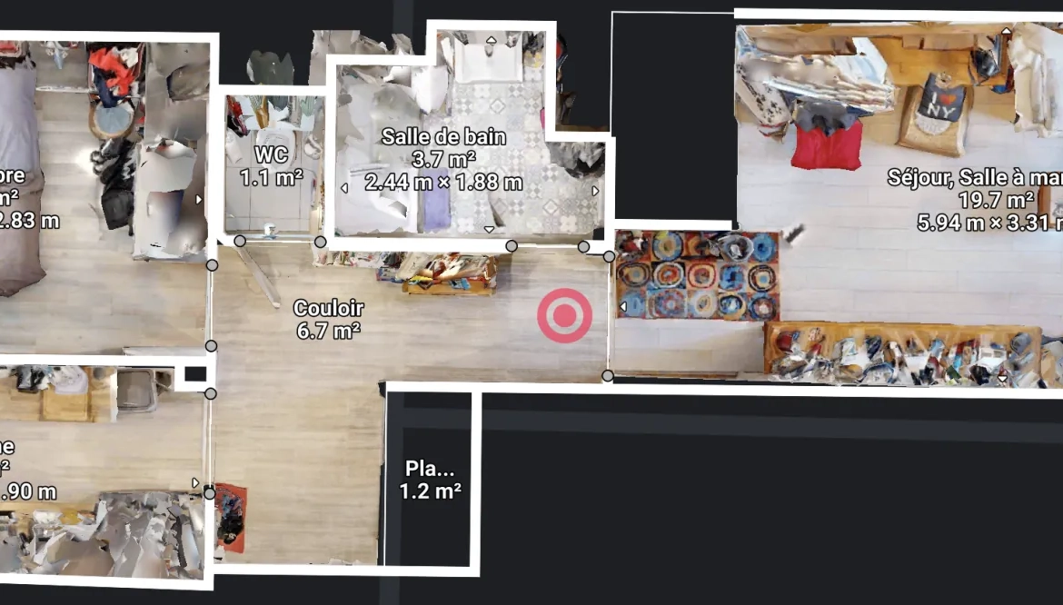 Bel appartement traversant de 54 m² avec deux balcons à Nice Cessole 