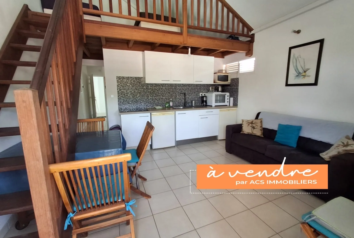 Appartement T2 bis en duplex à vendre à Les Trois-Ilets, secteur sud balnéaire 