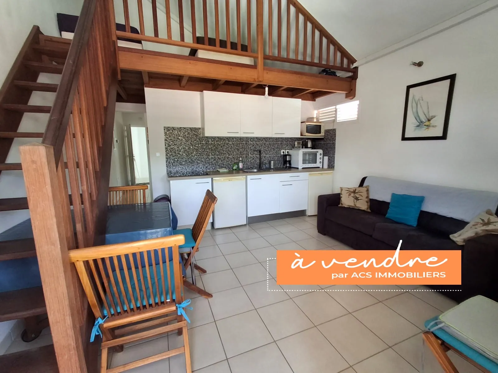 Appartement T2 bis en duplex à vendre à Les Trois-Ilets, secteur sud balnéaire 
