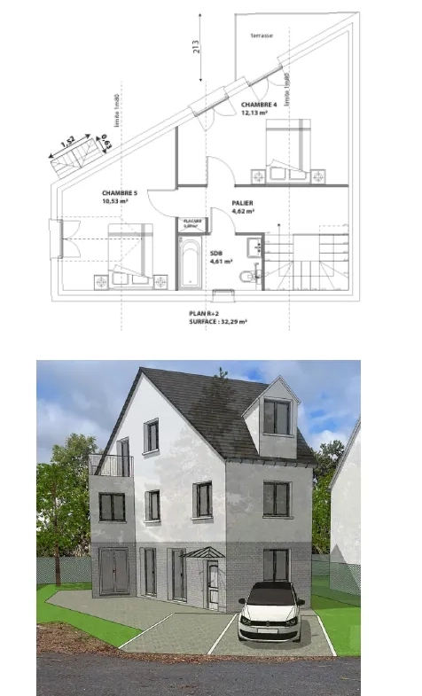 Terrain constructible de 271 m² à Villebon-sur-Yvette proche Paris 
