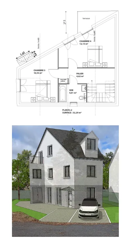 Terrain constructible de 271 m² à Villebon-sur-Yvette proche Paris 