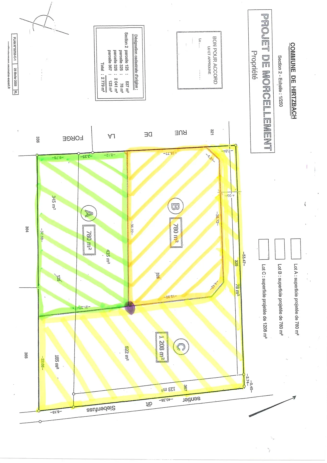 Terrain constructible de 12,08 ares à Hirtzbach hors lotissement 