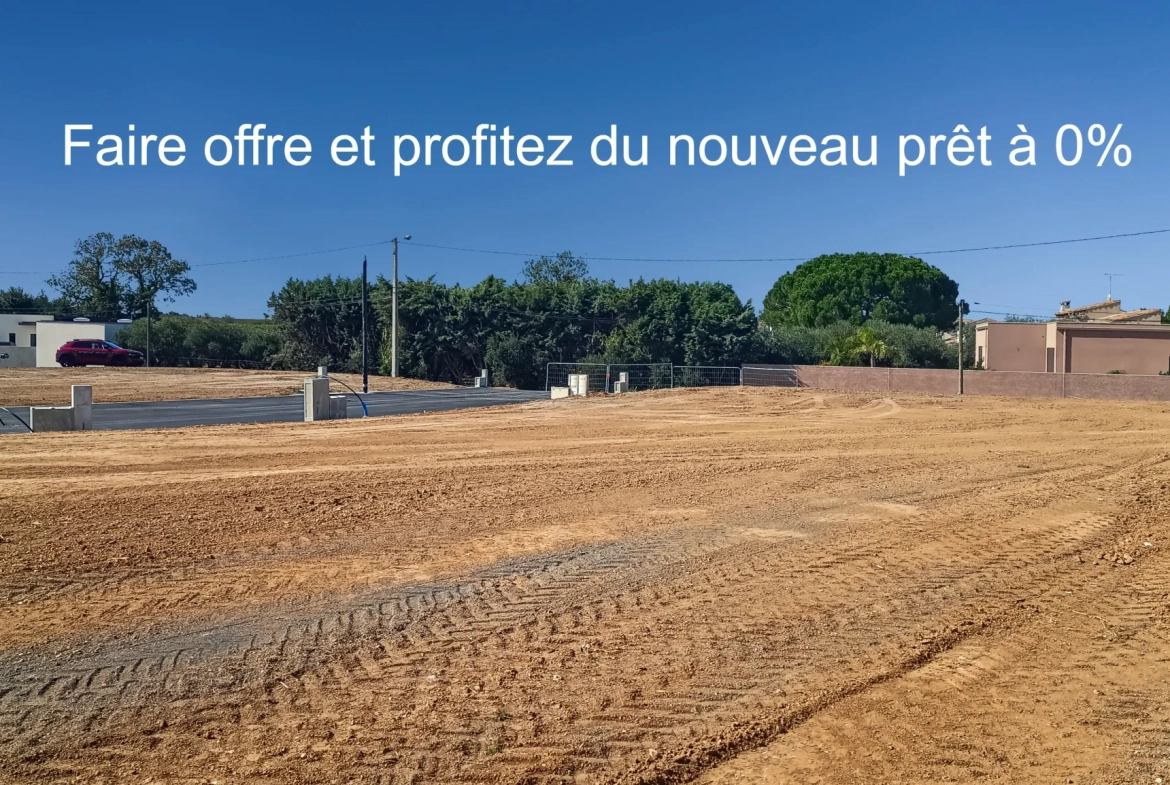Terrain constructible viabilisé de 205 m² à Pomérols – Opportunité rare 