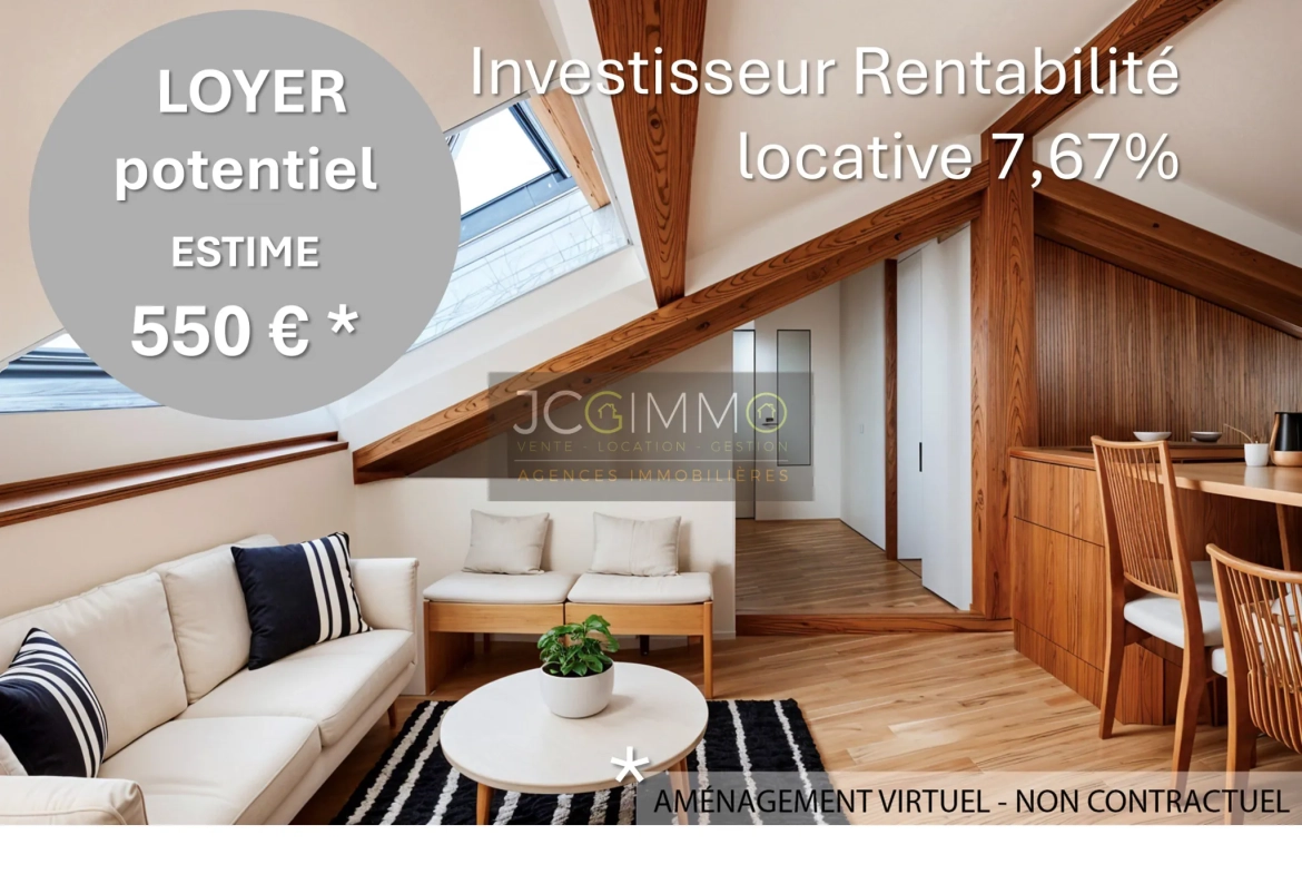 Studio de 33m² à Hyères Centre-ville - Dernier étage, emplacement privilégié 