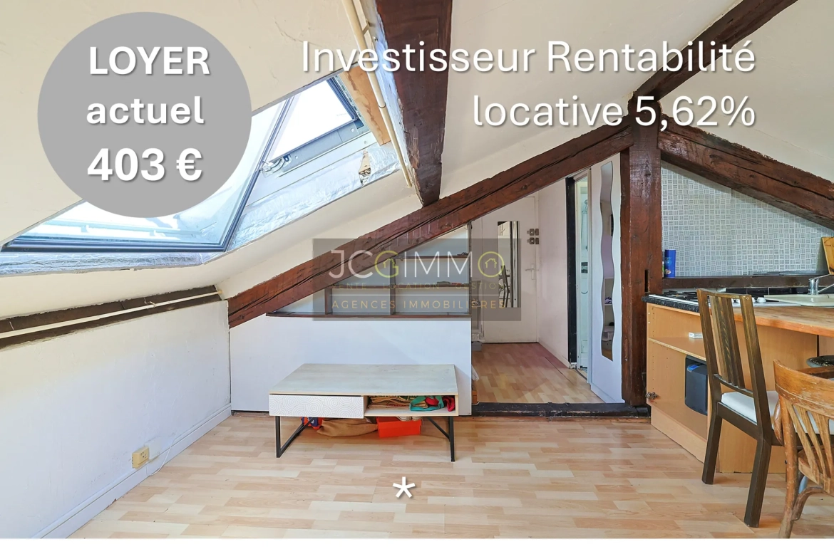 Studio de 33m² à Hyères Centre-ville - Dernier étage, emplacement privilégié 
