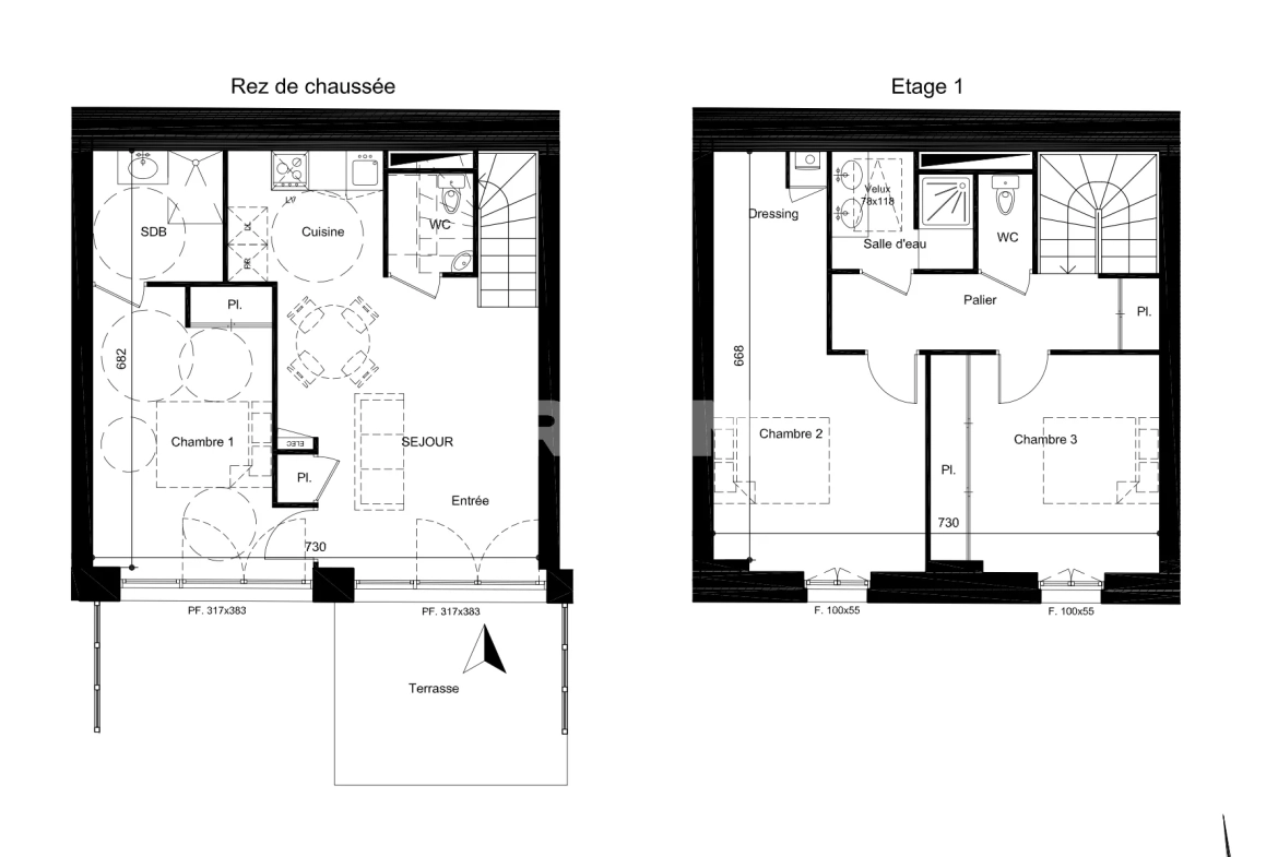 Terrain constructible viabilisé à Cavignac avec maison R+1, terrasse, jardin et parking 