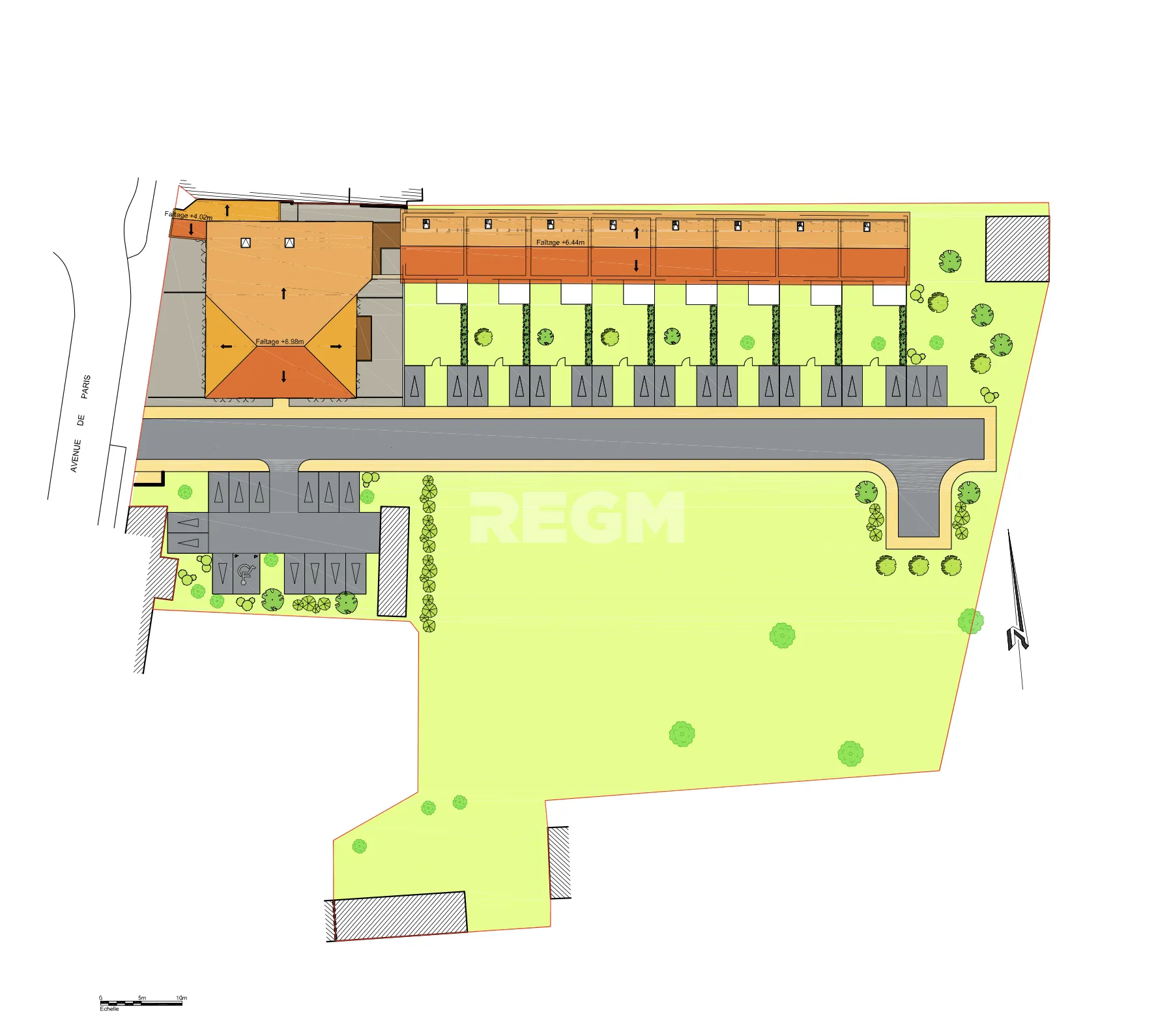 Terrain constructible viabilisé à Cavignac avec maison R+1, terrasse, jardin et parking 