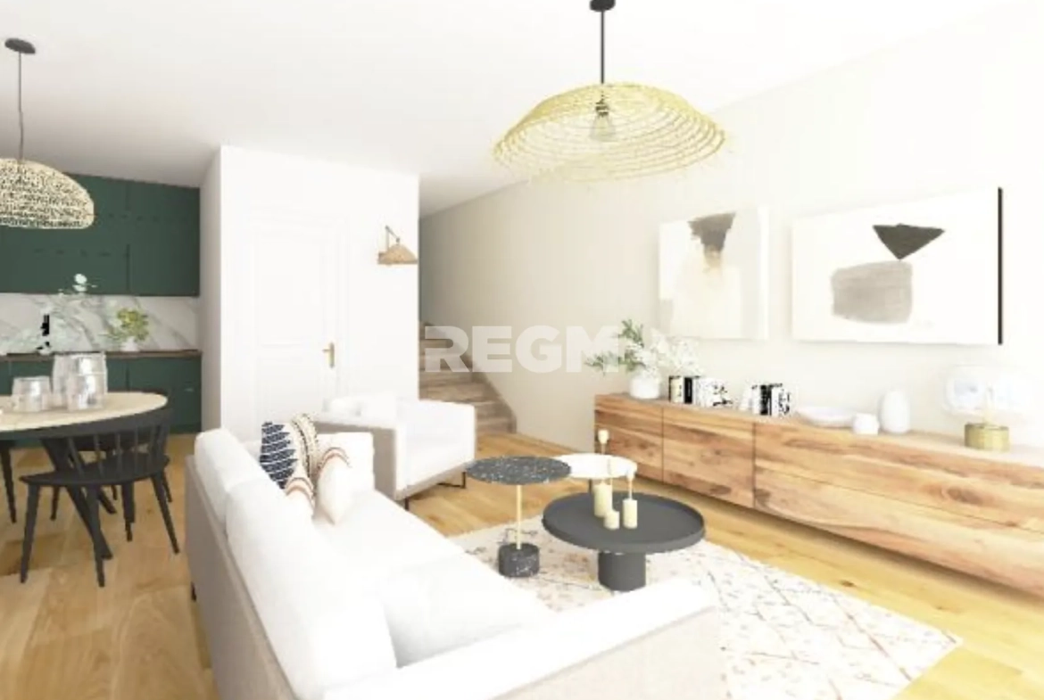 Terrain constructible viabilisé à Cavignac avec maison R+1, terrasse, jardin et parking 