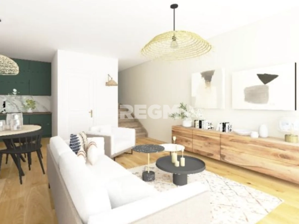 Terrain constructible viabilisé à Cavignac avec maison R+1, terrasse, jardin et parking