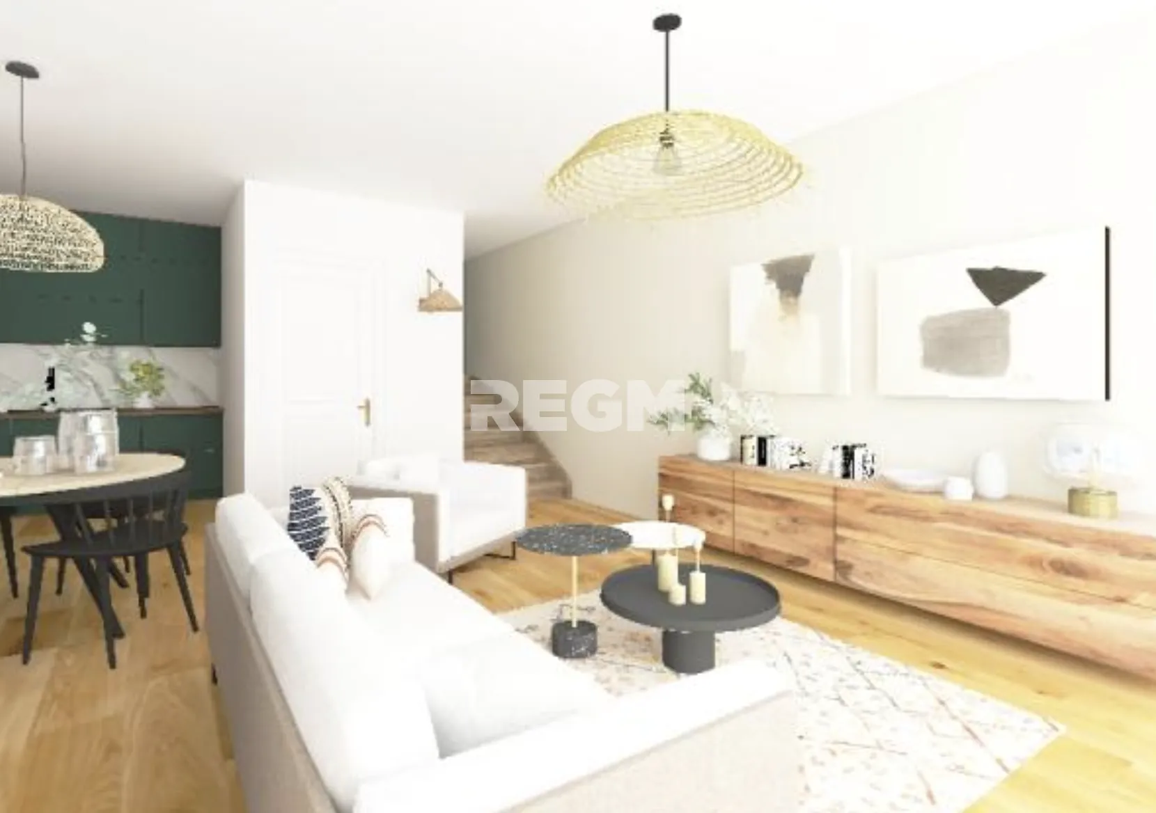 Terrain constructible viabilisé à Cavignac avec maison R+1, terrasse, jardin et parking 