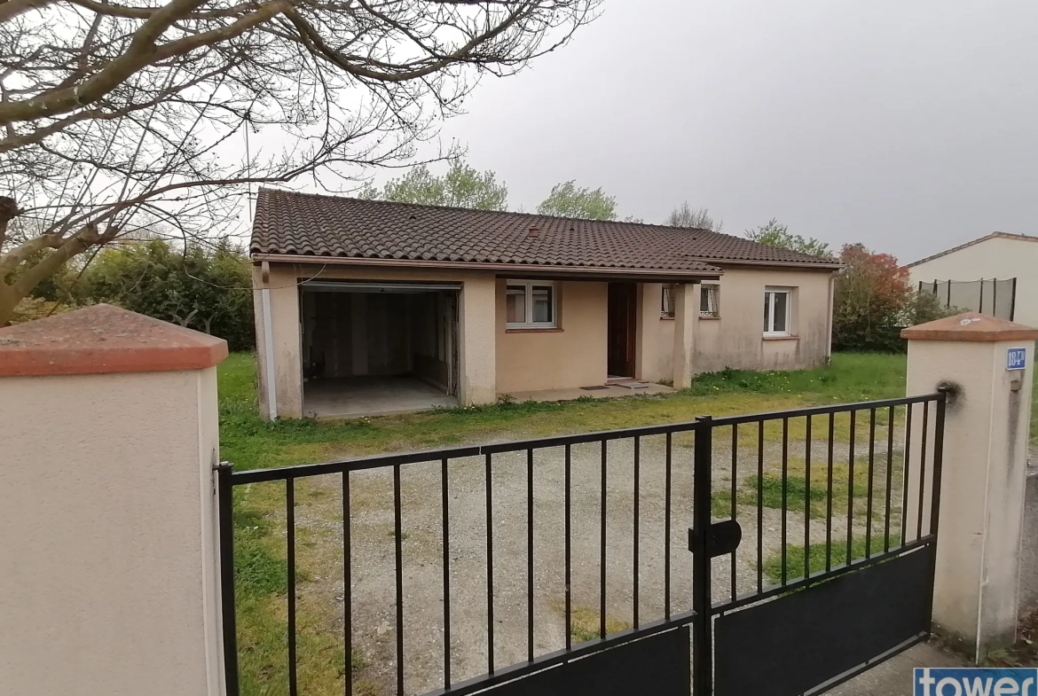 Maison T4 de 90 m² avec jardin et garage à Grisolles, calme et proche des commodités 
