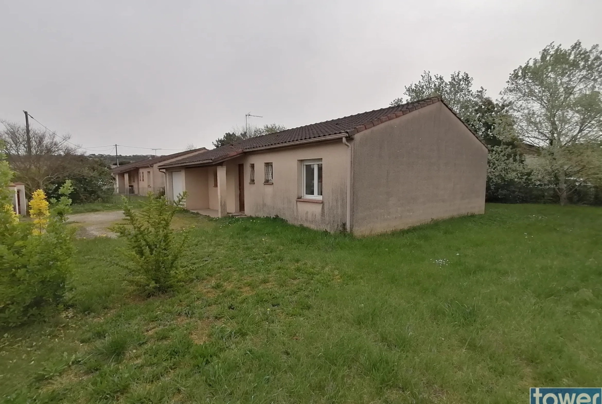 Maison T4 de 90 m² avec jardin et garage à Grisolles, calme et proche des commodités 