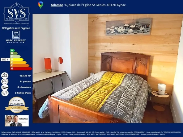Maison de 183 m² avec cour et potentiel professionnel à Aynac (46120) 