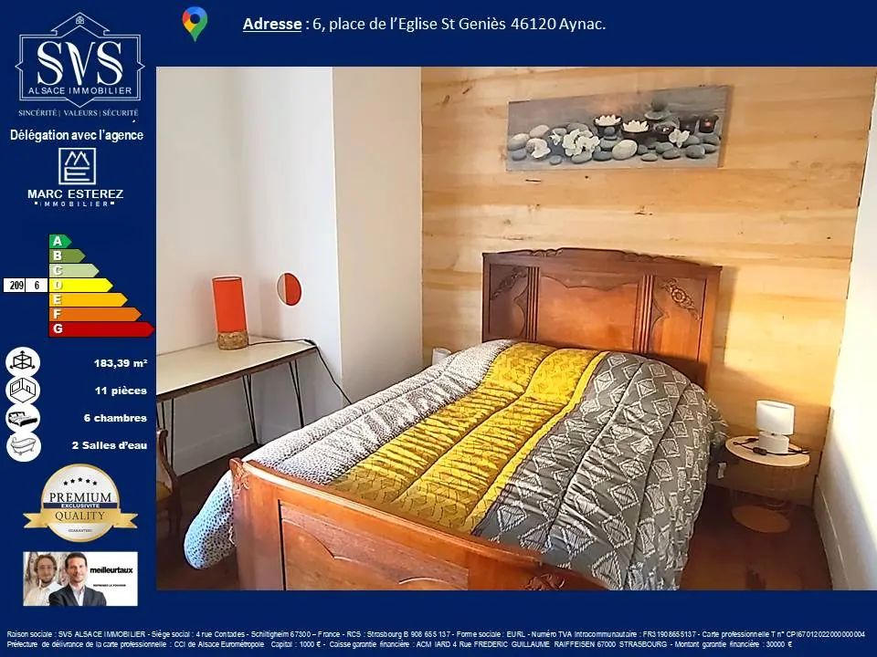 Maison de 183 m² avec cour et potentiel professionnel à Aynac (46120) 