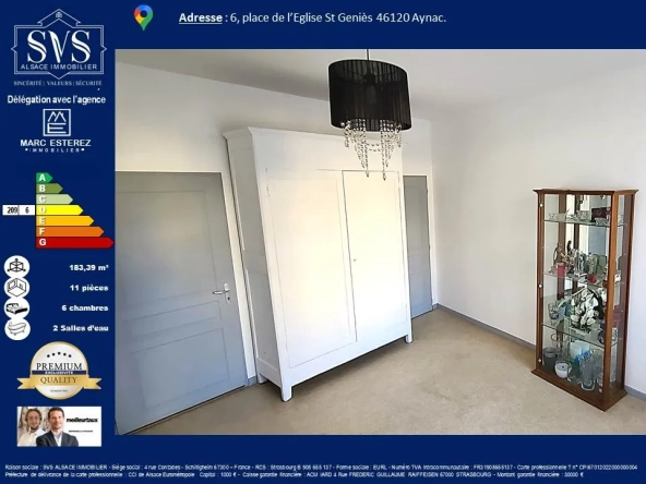 Maison de 183 m² avec cour et potentiel professionnel à Aynac (46120) 