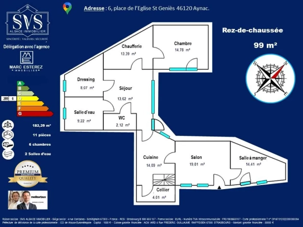 Maison de 183 m² avec cour et potentiel professionnel à Aynac (46120) 