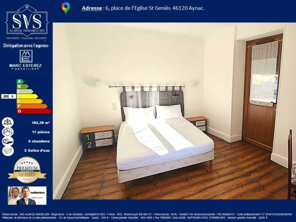 Maison de 183 m² avec cour et potentiel professionnel à Aynac (46120) 