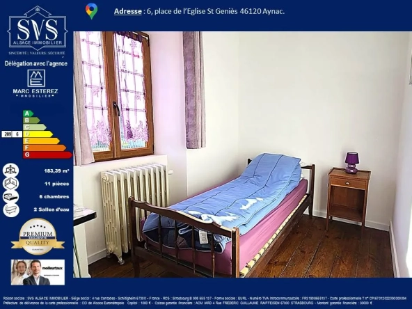 Maison de 183 m² avec cour et potentiel professionnel à Aynac (46120) 