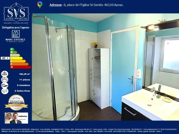 Maison de 183 m² avec cour et potentiel professionnel à Aynac (46120) 