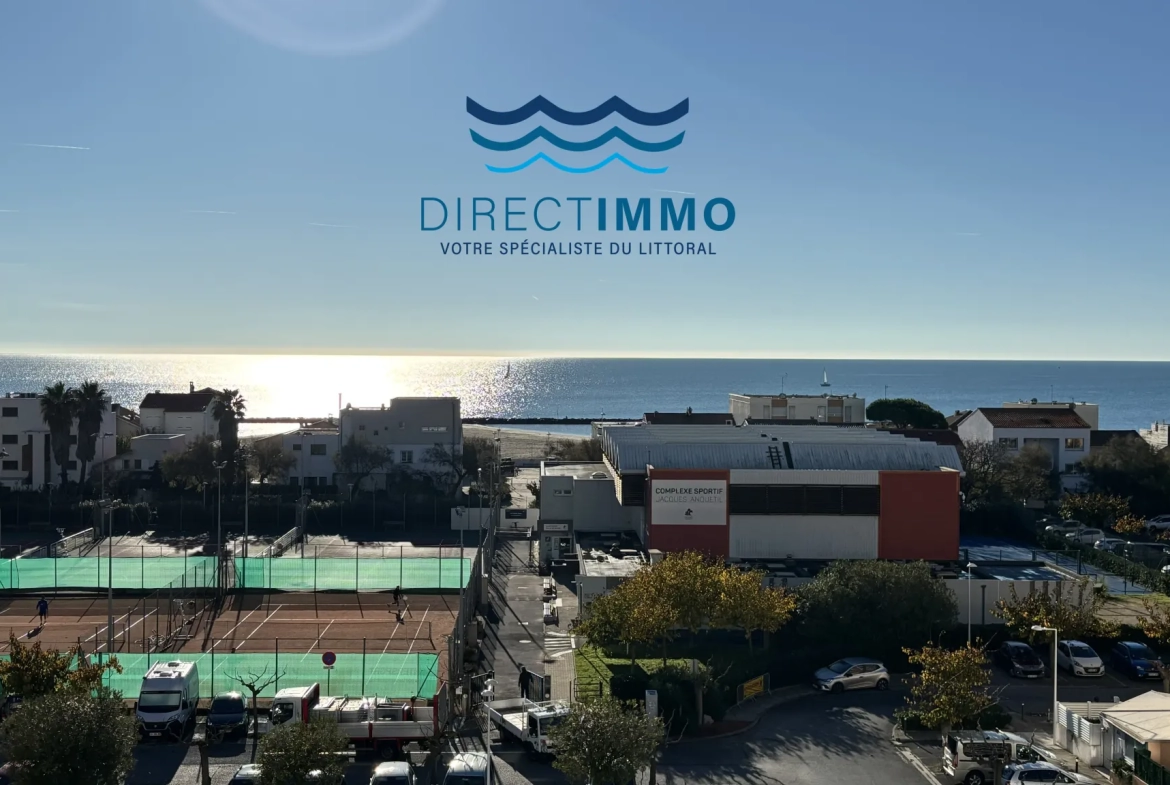 Appartement F2 avec terrasse ensoleillée et vue mer à Carnon-Plage 