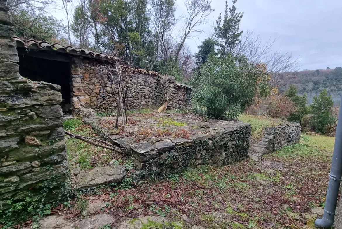 Magnanerie traditionnelle de 202 m² dans les Cévennes, terrain de 2,59 ha 