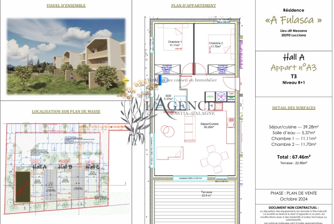 Appartement T3 avec terrasse à Lucciana – Résidence calme et sécurisée 